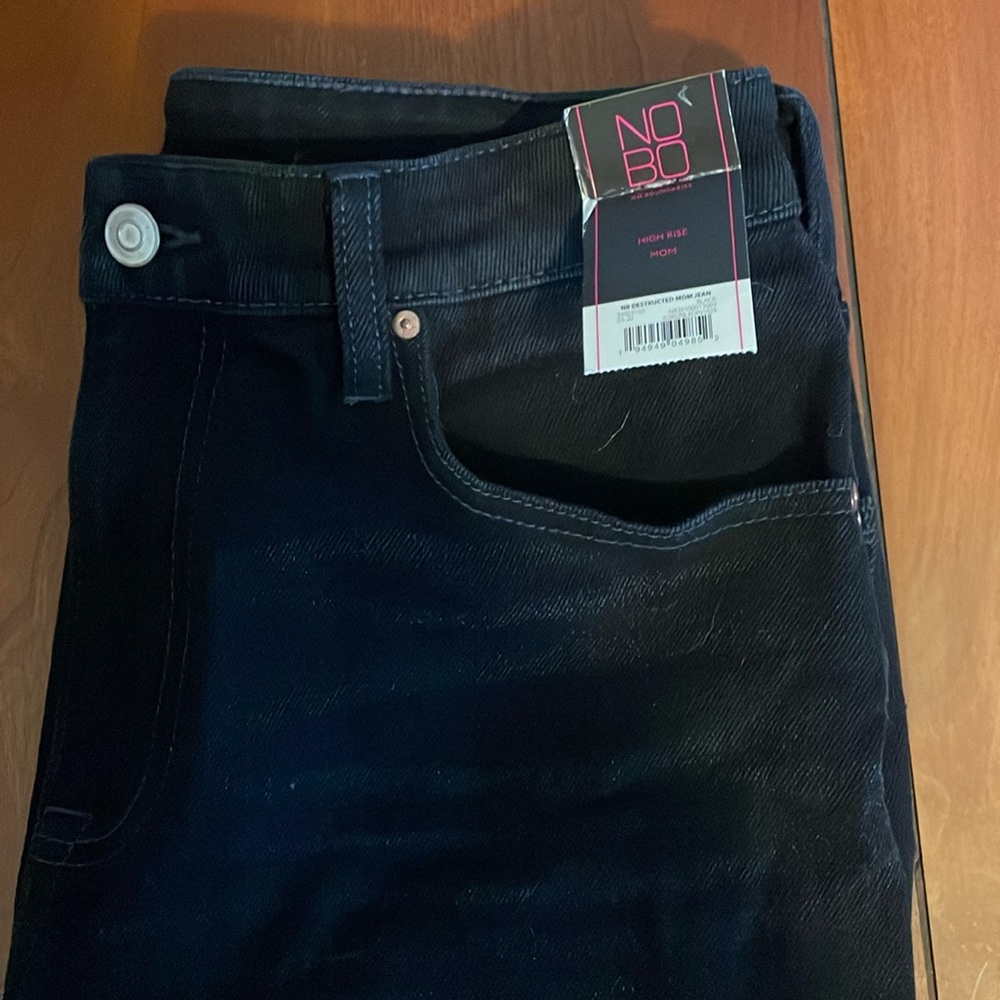 NoBo Black High Rise Mom Jeans, Size 13